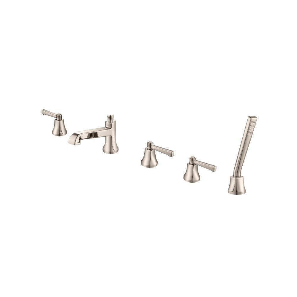 Flusso 270.2421 Five Hole Deck Mounted Roman Tub Faucet With Hand Shower