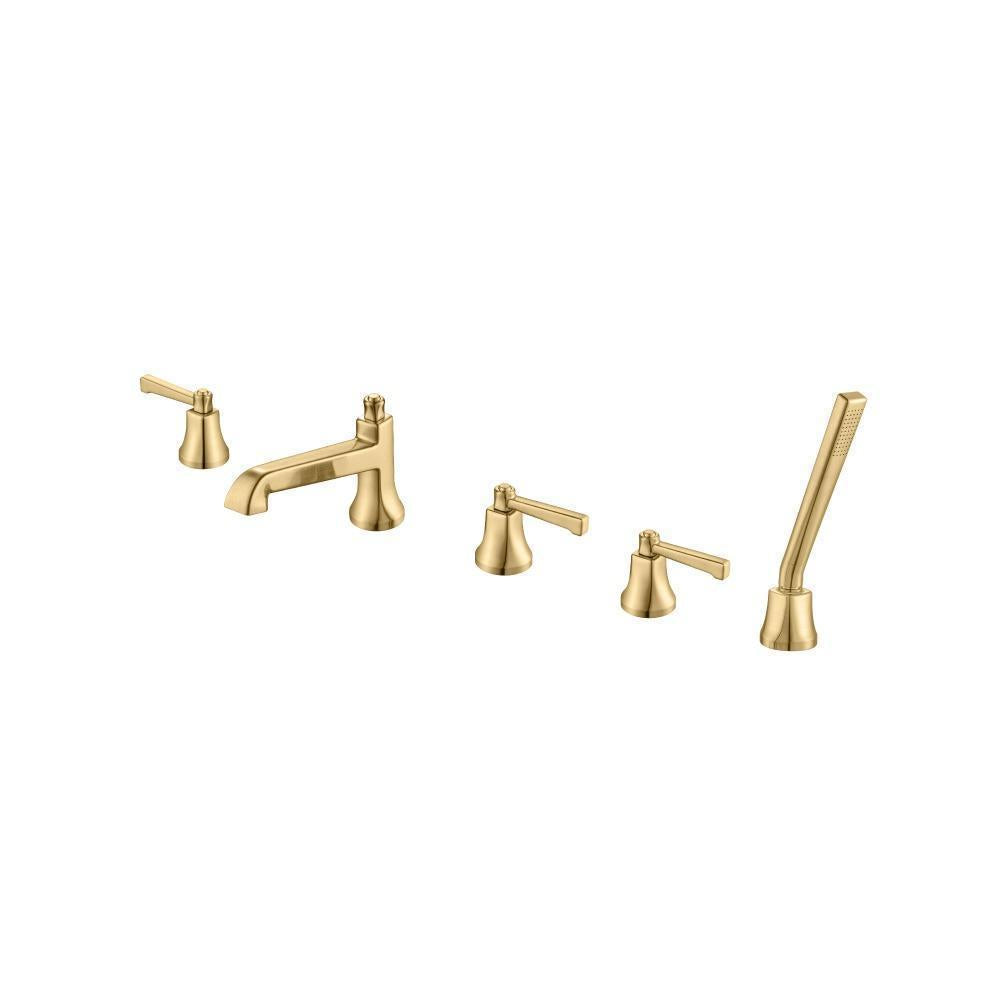 Flusso 270.2421 Five Hole Deck Mounted Roman Tub Faucet With Hand Shower
