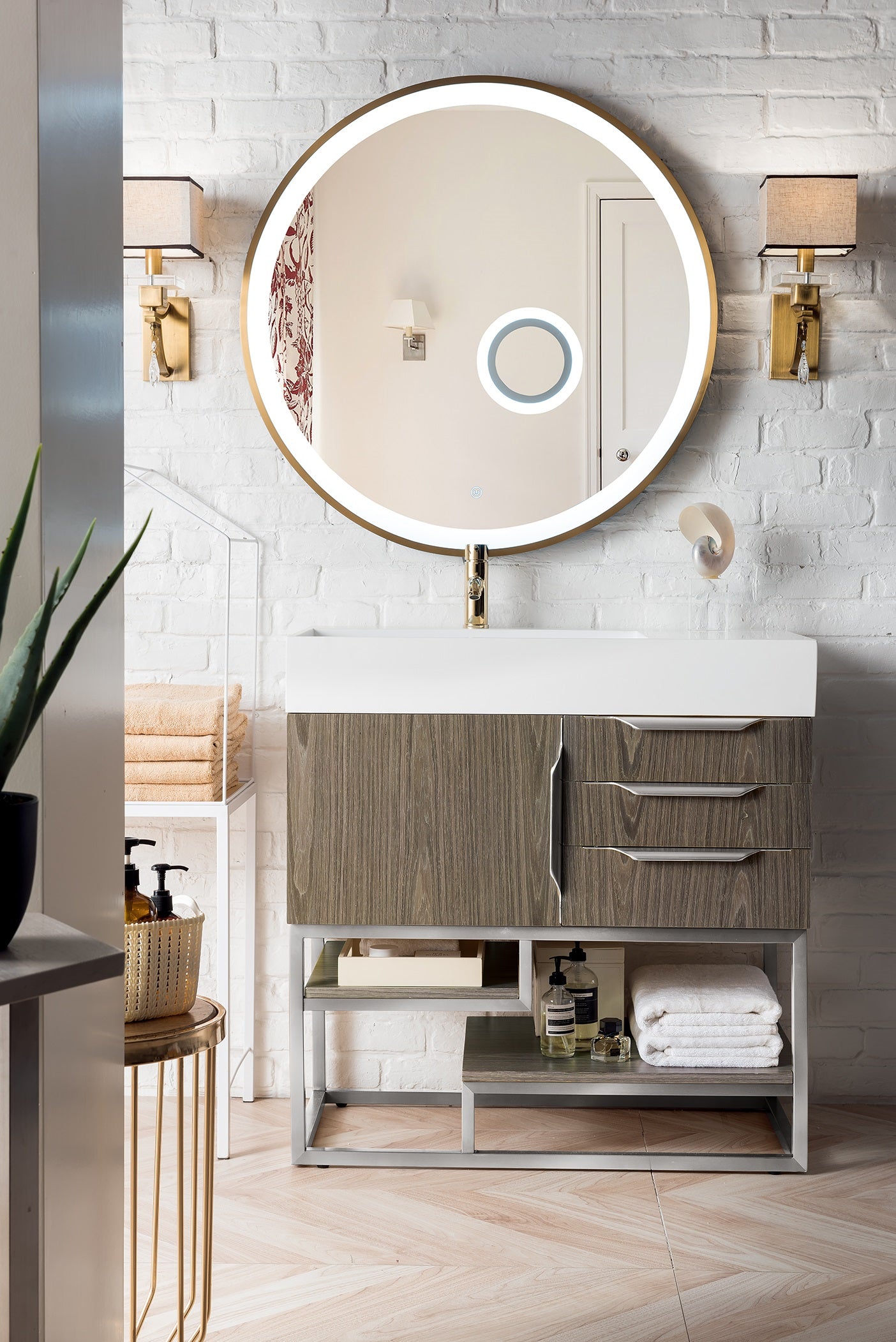 James Martin Columbia 36" Freestanding Single Vanity with Mineral Composite Stone Countertop