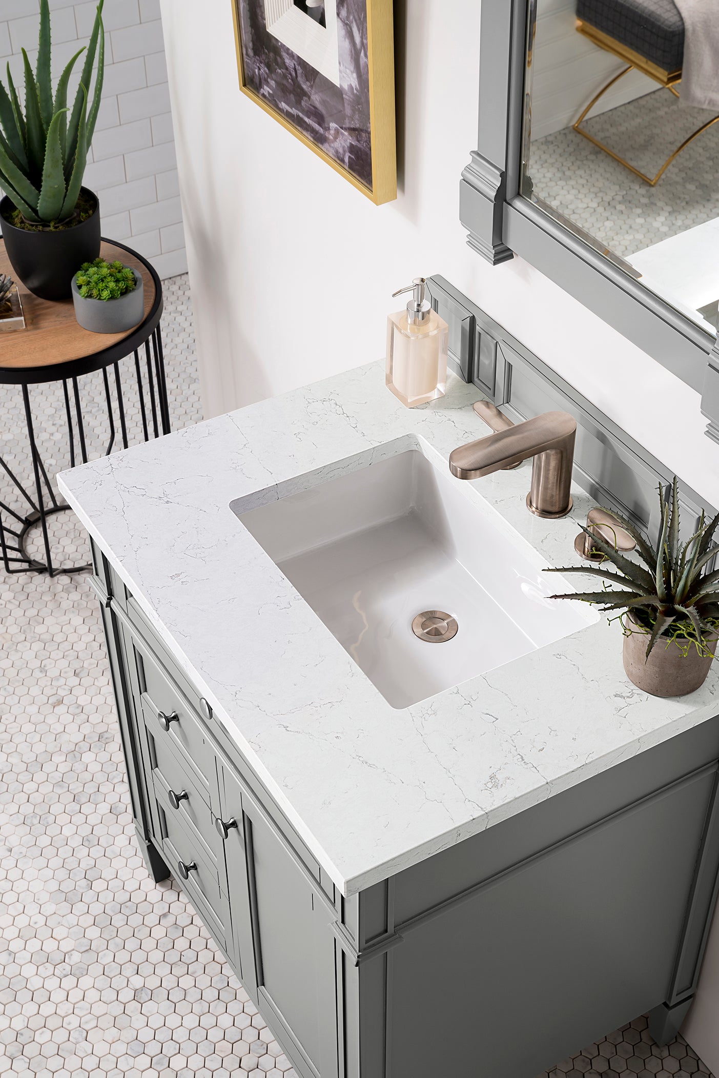 James Martin Brittany 30" Single Vanity in Urban Gray with 3cm Countertop