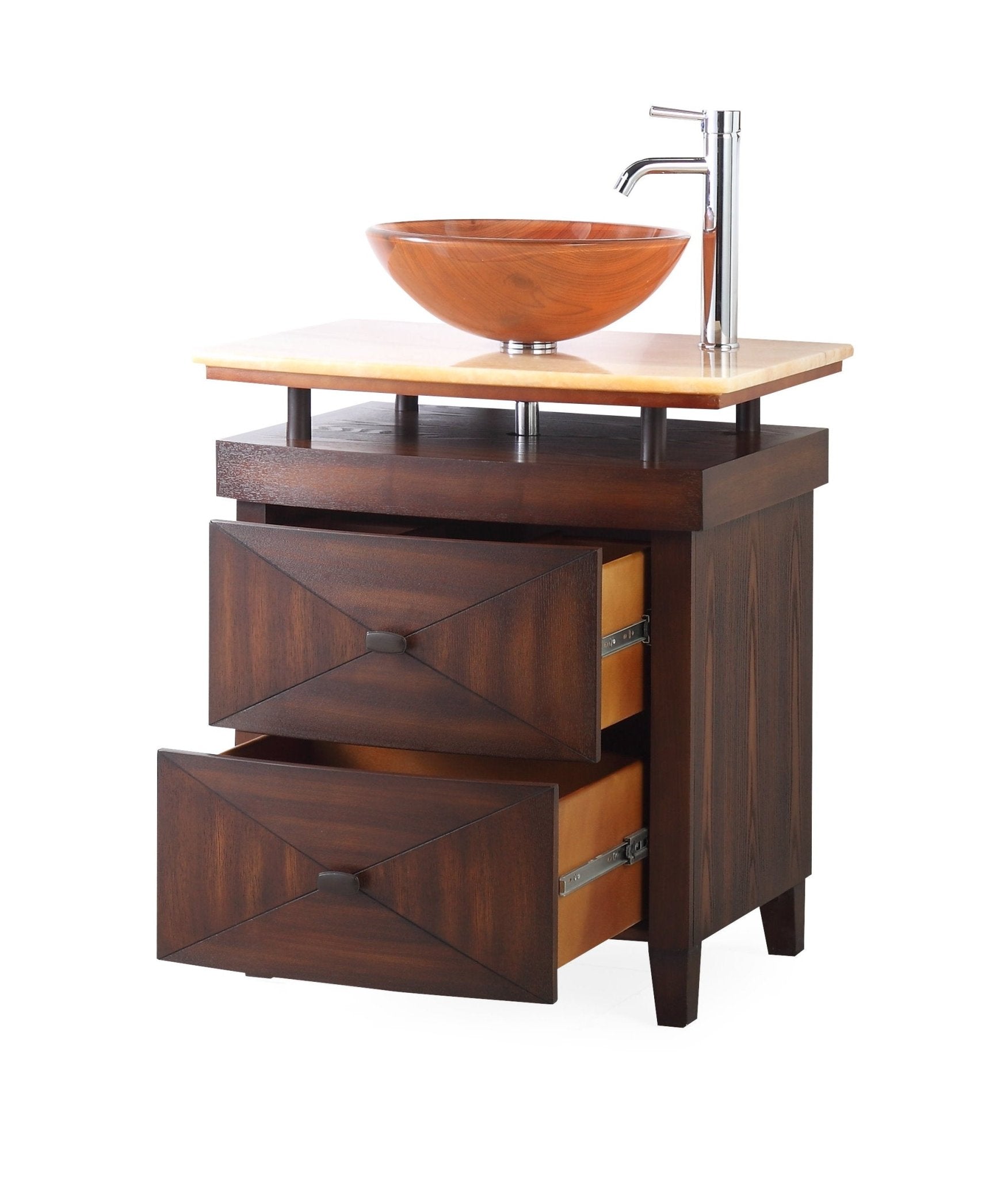 Chans Furniture SW-029 28" Benton Collection Onyx counter top Verdana Vessel Sink Bathroom Vanity