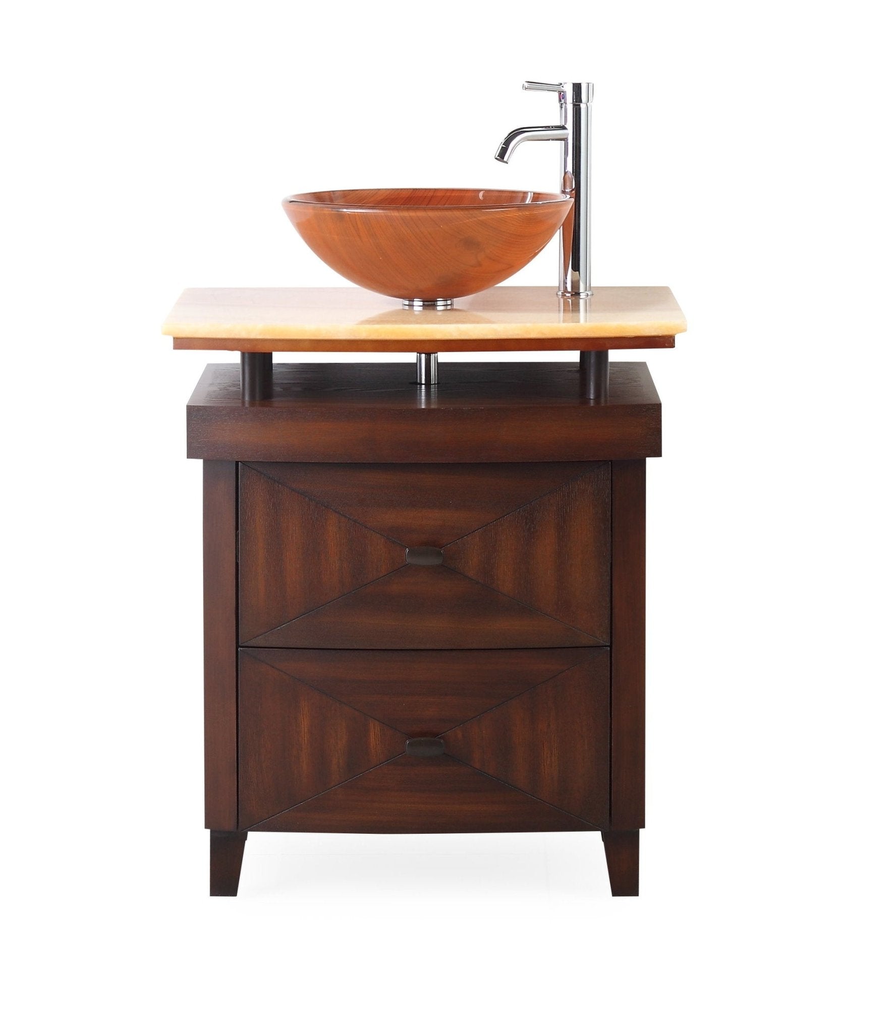 Chans Furniture SW-029 28" Benton Collection Onyx counter top Verdana Vessel Sink Bathroom Vanity
