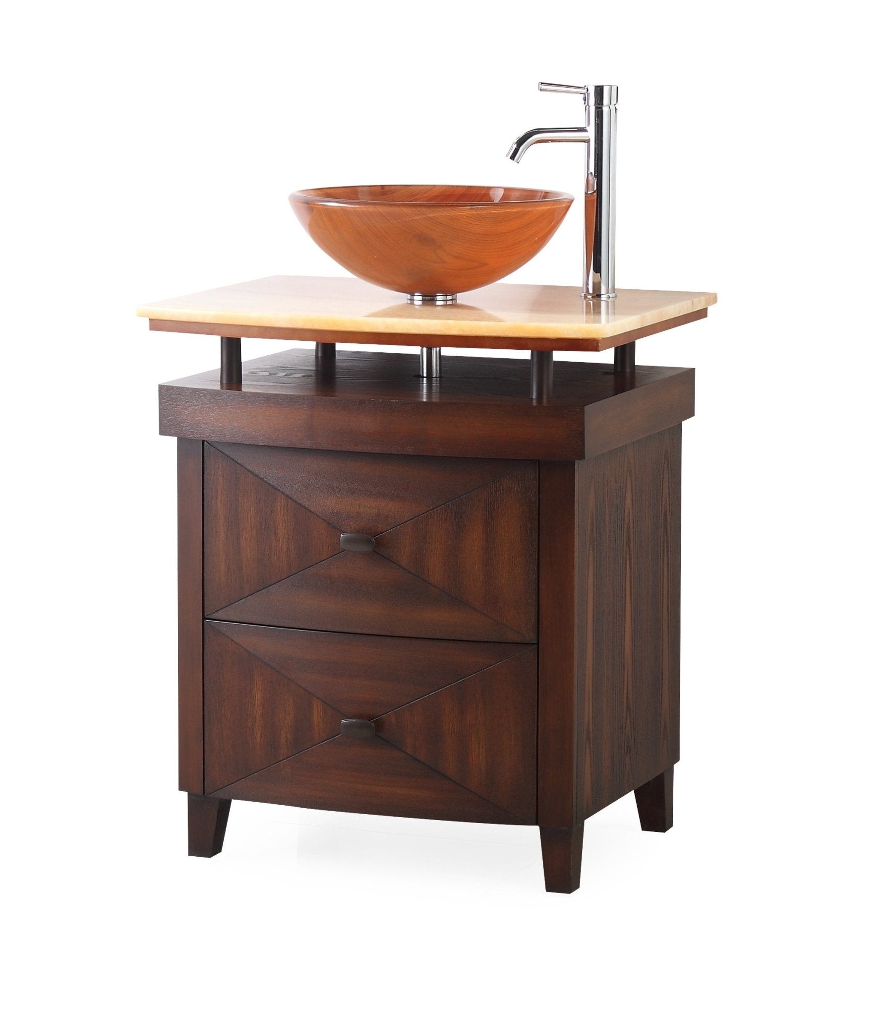 Chans Furniture SW-029 28" Benton Collection Onyx counter top Verdana Vessel Sink Bathroom Vanity