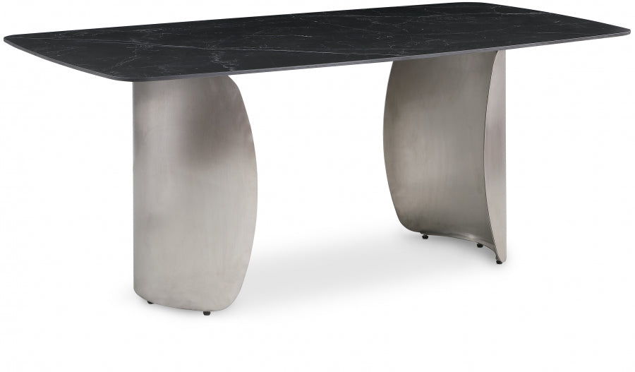 Niya 71" Sintered Stone Top And Steel Base Dining Table