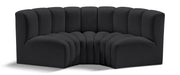Arc 80" Vegan Leather Upholstered 3pc. Modular Sectional