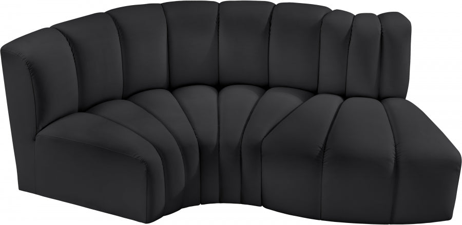Arc 70" Vegan Leather Upholstered 3pc. Modular Sectional