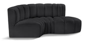 Arc 70" Vegan Leather Upholstered 3pc. Modular Sectional