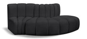 Arc 77" Vegan Leather Upholstered 3pc. Modular Sectional
