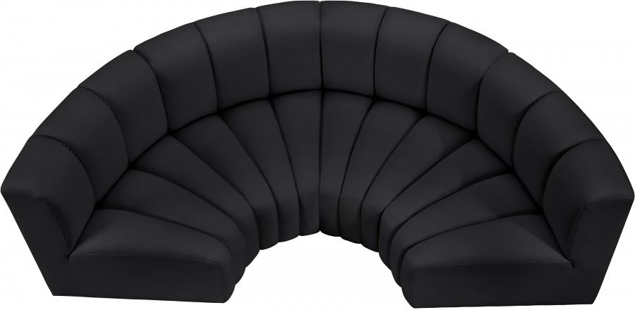 Arc 88" Vegan Leather Upholstered 4pc. Modular Sectional