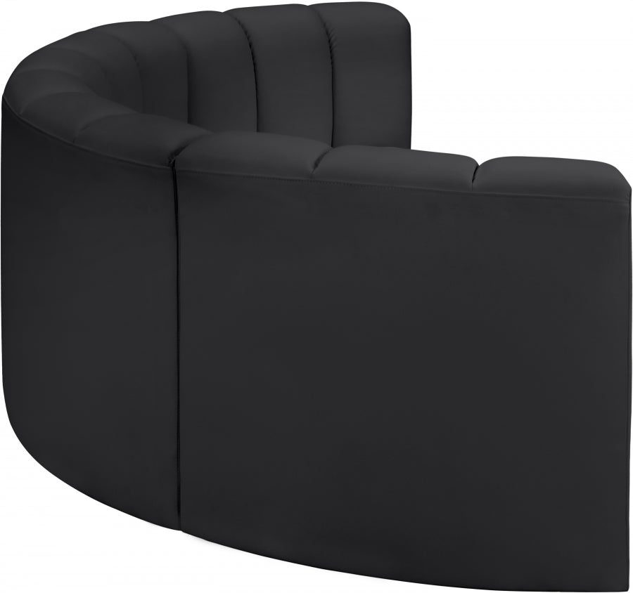 Arc 88" Vegan Leather Upholstered 4pc. Modular Sectional