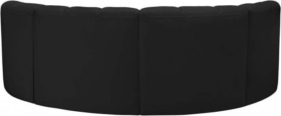 Arc 88" Vegan Leather Upholstered 4pc. Modular Sectional
