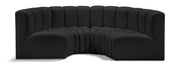 Arc 88" Vegan Leather Upholstered 4pc. Modular Sectional