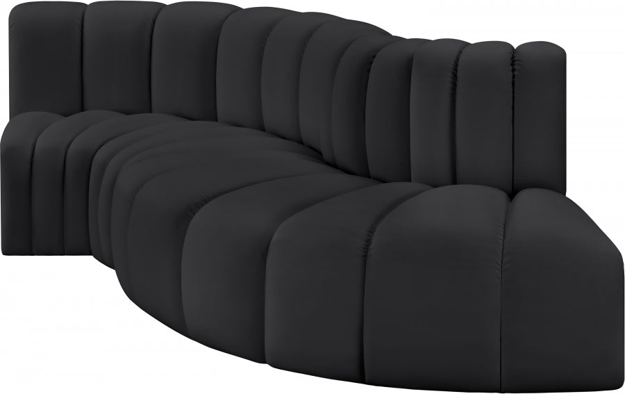 Arc 104" Vegan Leather Upholstered 4pc. Modular Sectional