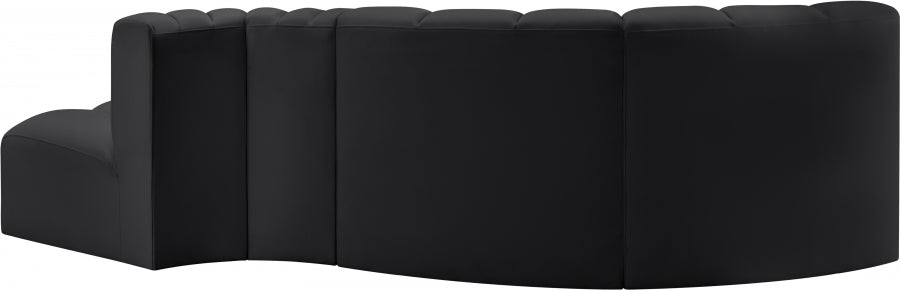 Arc 104" Vegan Leather Upholstered 4pc. Modular Sectional
