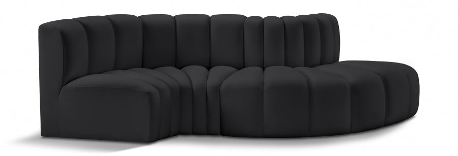 Arc 104" Vegan Leather Upholstered 4pc. Modular Sectional
