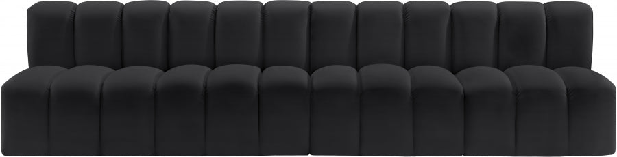 Arc 119" Vegan Leather Upholstered 4pc. Modular Sectional