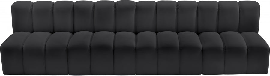 Arc 119" Vegan Leather Upholstered 4pc. Modular Sectional