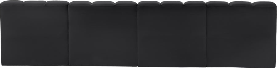 Arc 119" Vegan Leather Upholstered 4pc. Modular Sectional