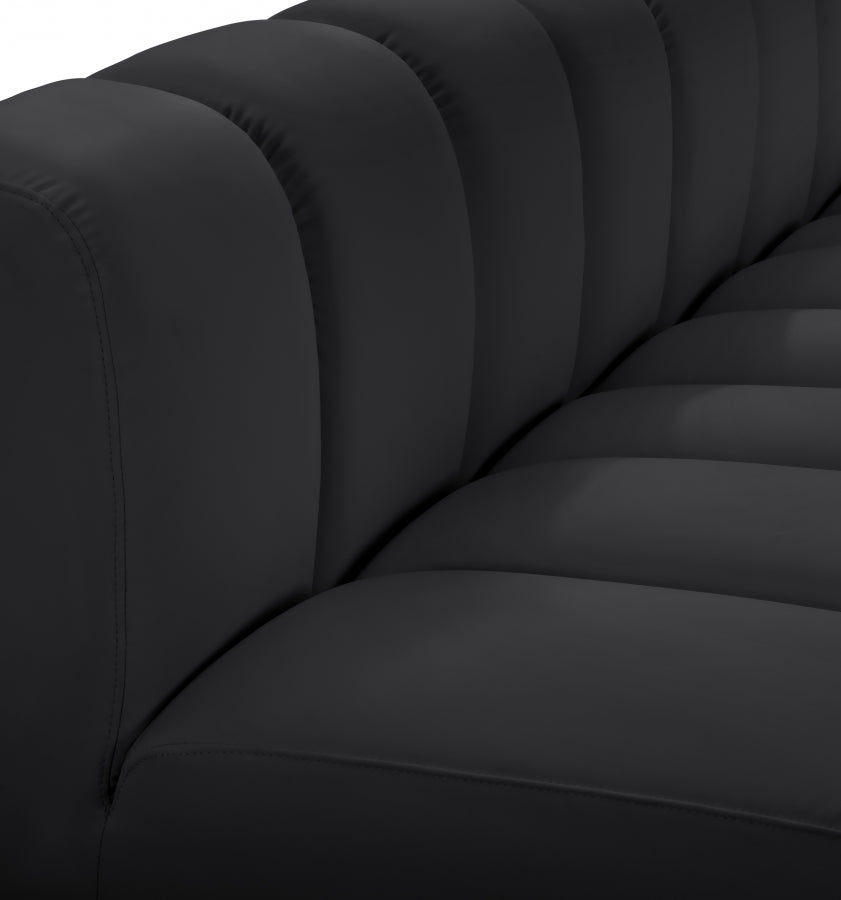 Arc 119" Vegan Leather Upholstered 4pc. Modular Sectional