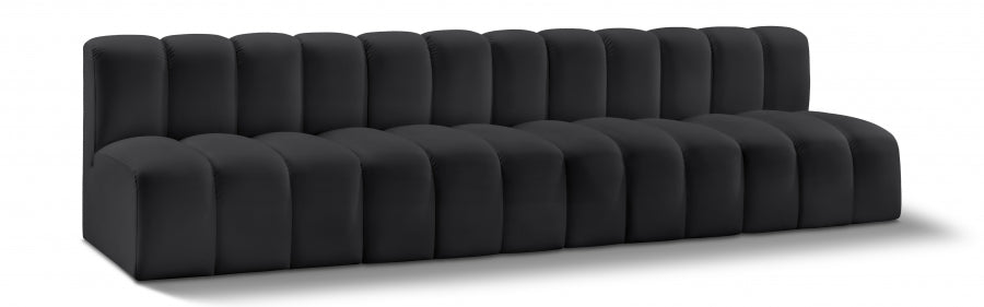 Arc 119" Vegan Leather Upholstered 4pc. Modular Sectional