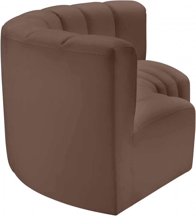 Arc 80" Vegan Leather Upholstered 3pc. Modular Sectional
