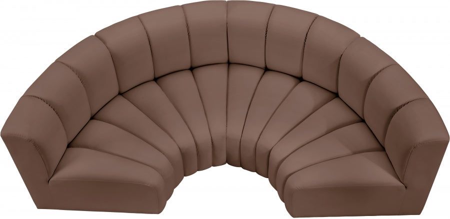 Arc 88" Vegan Leather Upholstered 4pc. Modular Sectional