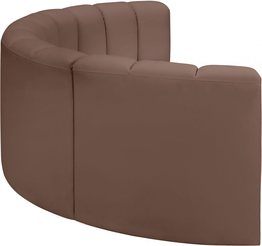 Arc 88" Vegan Leather Upholstered 4pc. Modular Sectional