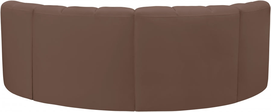 Arc 88" Vegan Leather Upholstered 4pc. Modular Sectional