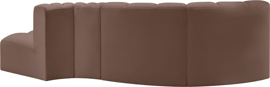 Arc 104" Vegan Leather Upholstered 4pc. Modular Sectional