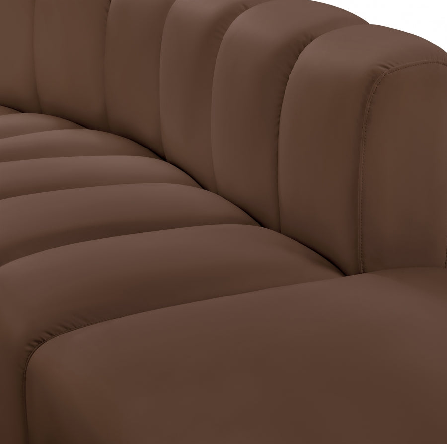Arc 104" Vegan Leather Upholstered 4pc. Modular Sectional