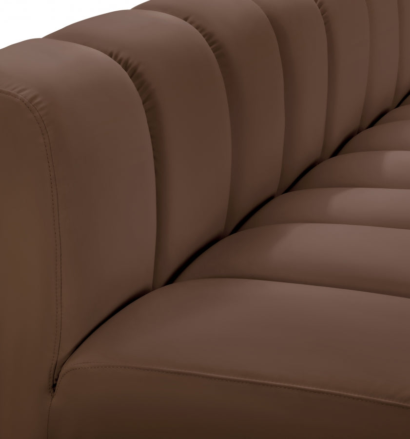 Arc 104" Vegan Leather Upholstered 4pc. Modular Sectional