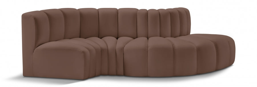 Arc 104" Vegan Leather Upholstered 4pc. Modular Sectional