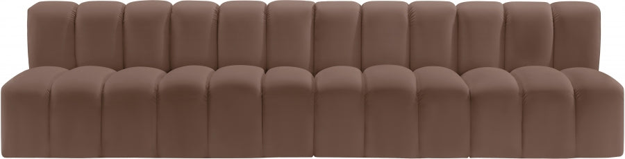 Arc 119" Vegan Leather Upholstered 4pc. Modular Sectional