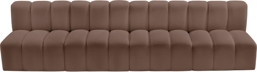 Arc 119" Vegan Leather Upholstered 4pc. Modular Sectional