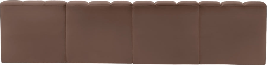 Arc 119" Vegan Leather Upholstered 4pc. Modular Sectional