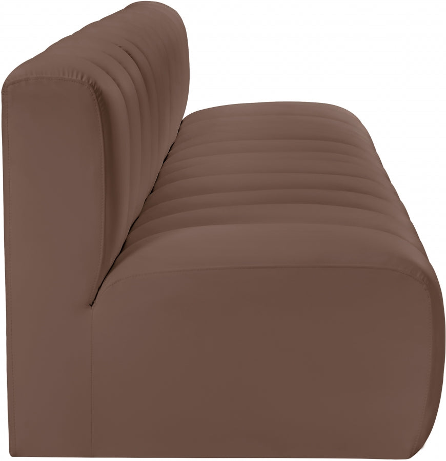 Arc 119" Vegan Leather Upholstered 4pc. Modular Sectional