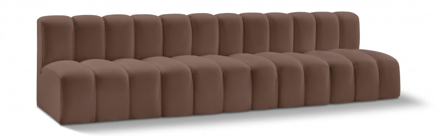 Arc 119" Vegan Leather Upholstered 4pc. Modular Sectional