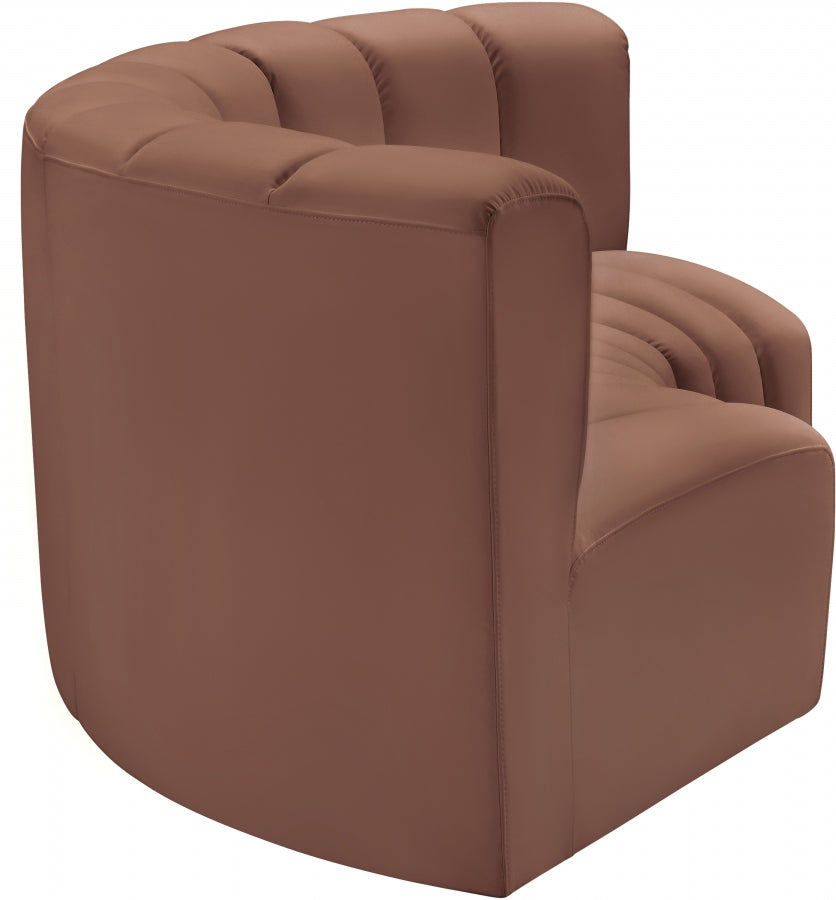 Arc 80" Vegan Leather Upholstered 3pc. Modular Sectional
