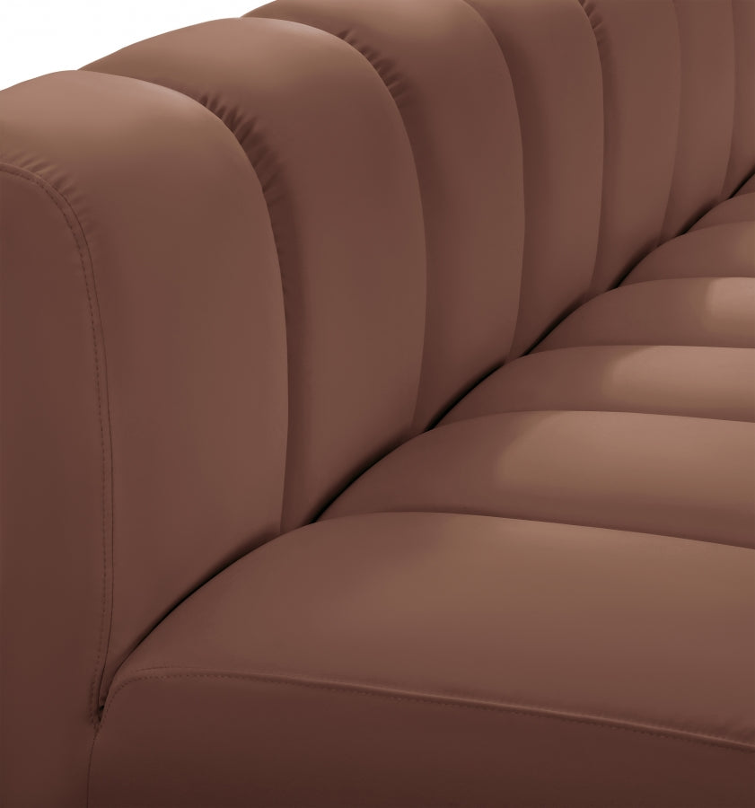 Arc 70" Vegan Leather Upholstered 3pc. Modular Sectional