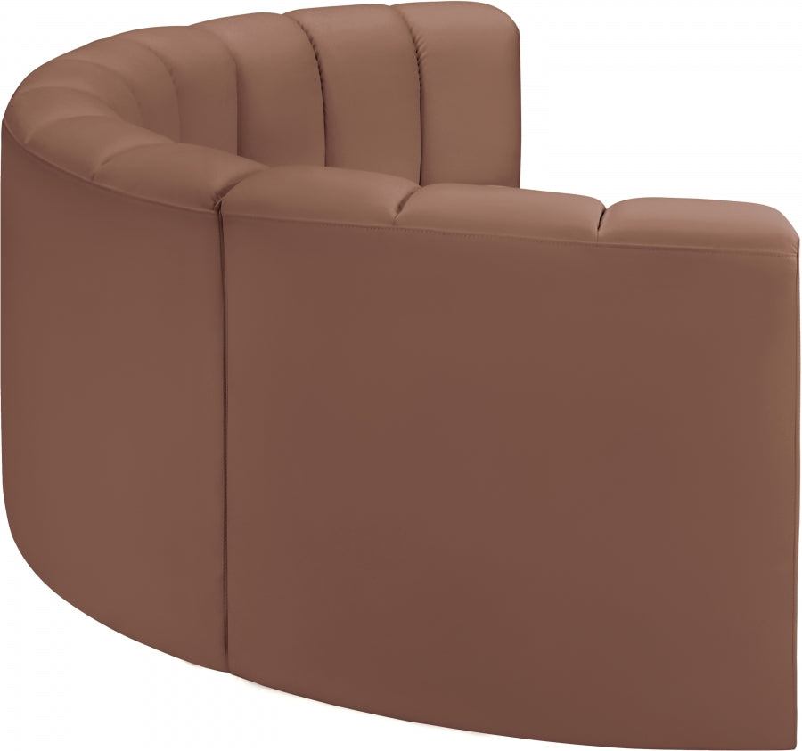 Arc 88" Vegan Leather Upholstered 4pc. Modular Sectional