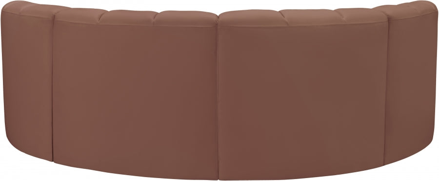 Arc 88" Vegan Leather Upholstered 4pc. Modular Sectional