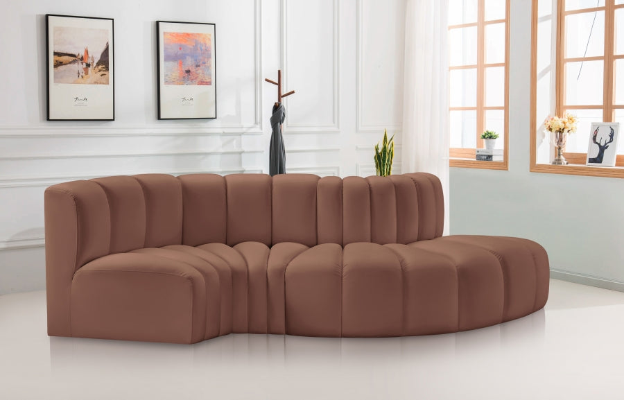 Arc 104" Vegan Leather Upholstered 4pc. Modular Sectional