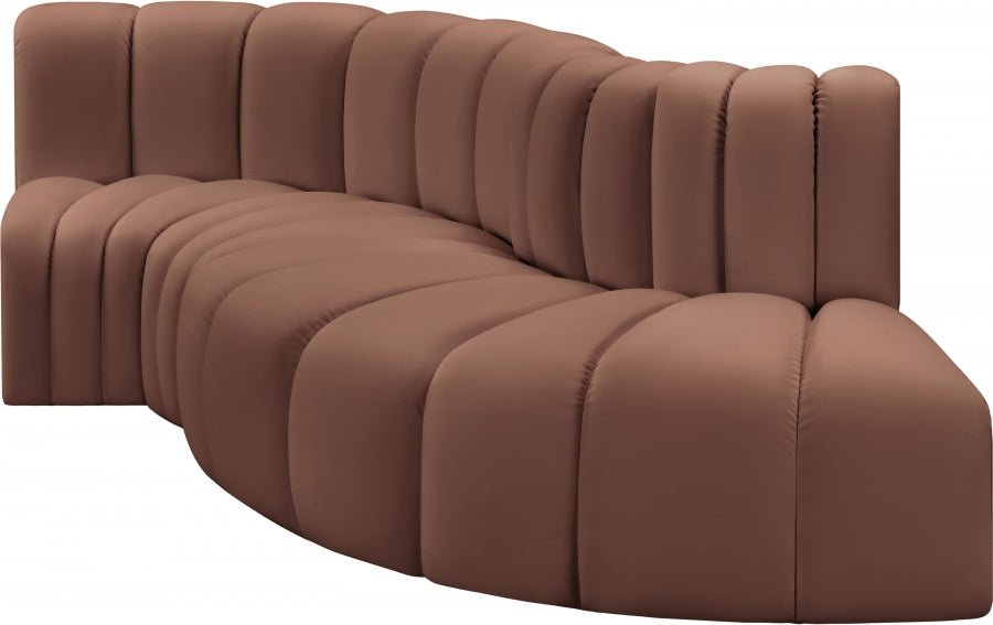 Arc 104" Vegan Leather Upholstered 4pc. Modular Sectional