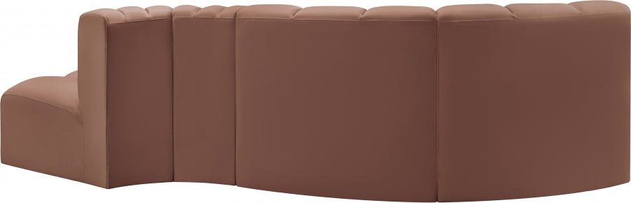 Arc 104" Vegan Leather Upholstered 4pc. Modular Sectional