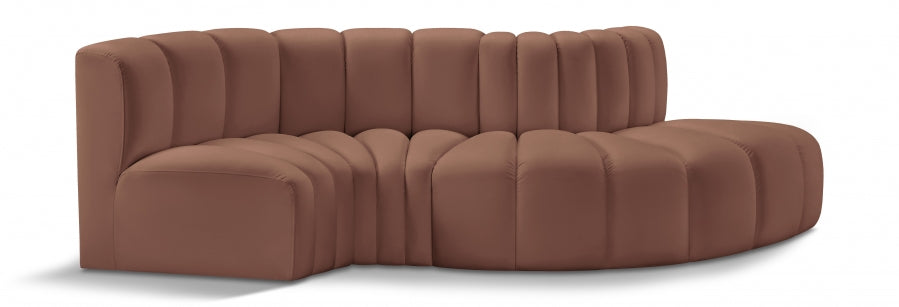 Arc 104" Vegan Leather Upholstered 4pc. Modular Sectional