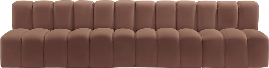 Arc 119" Vegan Leather Upholstered 4pc. Modular Sectional