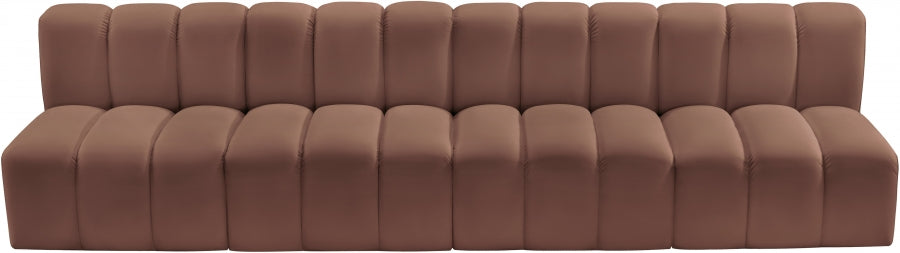 Arc 119" Vegan Leather Upholstered 4pc. Modular Sectional
