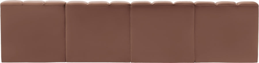 Arc 119" Vegan Leather Upholstered 4pc. Modular Sectional