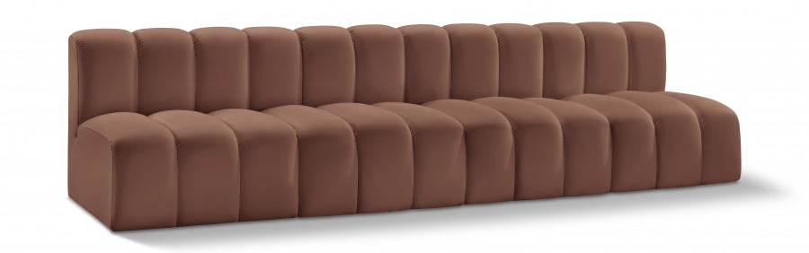 Arc 119" Vegan Leather Upholstered 4pc. Modular Sectional