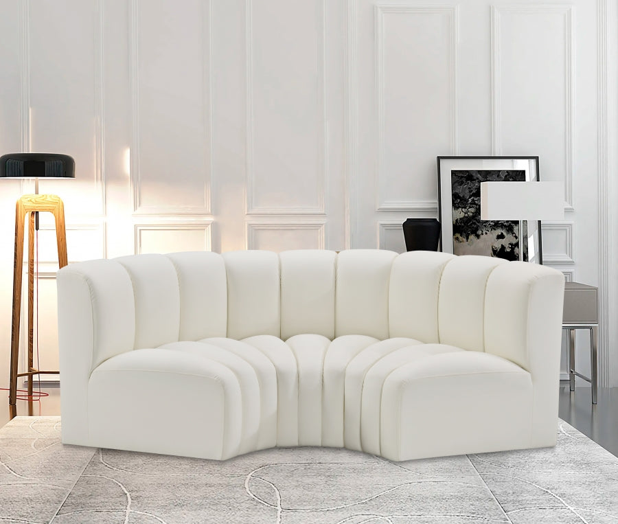 Arc 80" Vegan Leather Upholstered 3pc. Modular Sectional